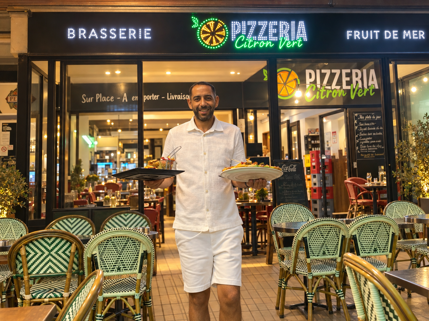 La terrasse et la façade du Citron Vert